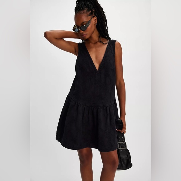 Free People x REVOLVE About Town Mini Dress in Black - Picture 2 of 8